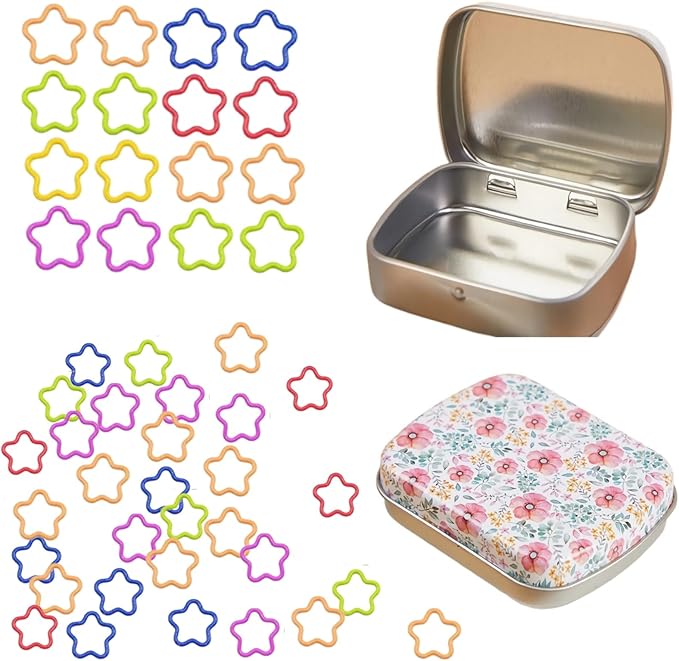 Hilsayum Star Shape Metal Stitch Markers Knitting,50Pcs Colorful Crochet Stitch Markers for Knitting Yarn and DIY Crafts