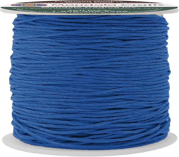 Mandala Crafts 0.5mm 109 Yards Sapphire Blue Cotton Waxed Cord for Jewelry Making Bracelet Cord Waxed String - Beading String Thread Jewelry Cords for Necklaces String