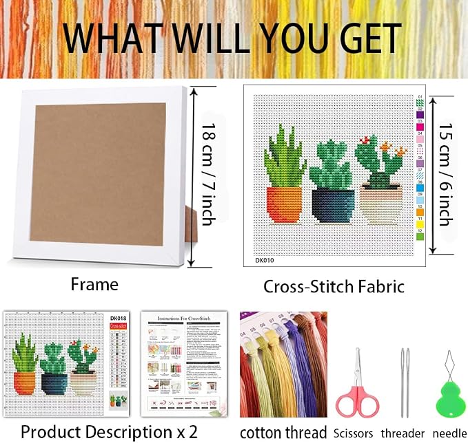 Tiwabb Succulent Cross Stitch Kits, Cactus Cross Stitch Kits - Image 3
