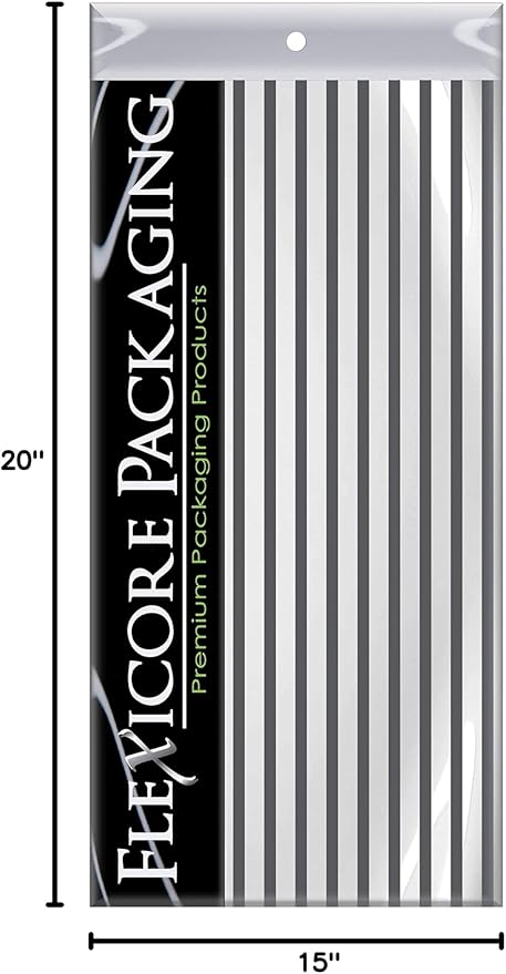 Flexicore Packaging Gray Pin Stripe Print Gift Wrap Tissue Paper Size: 15 Inch X 20 Inch | Count: 100 Sheets | Color: Gray Pin Stripe