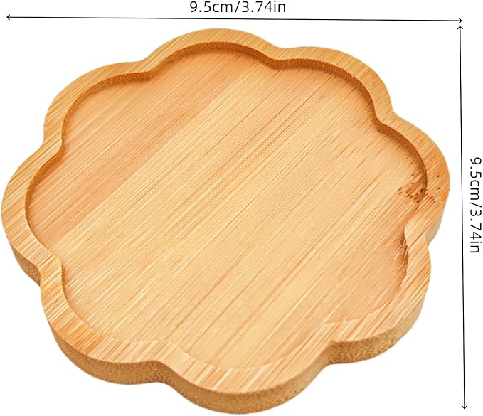 4PCS Mosaic Bamboo Coasters for Crafts, Blank Base Trays, Drinking Cup Coaster - Image 2