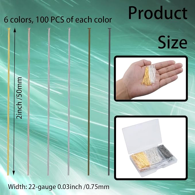 600 Pieces 2 Inch Flat Head Pins - Image 2