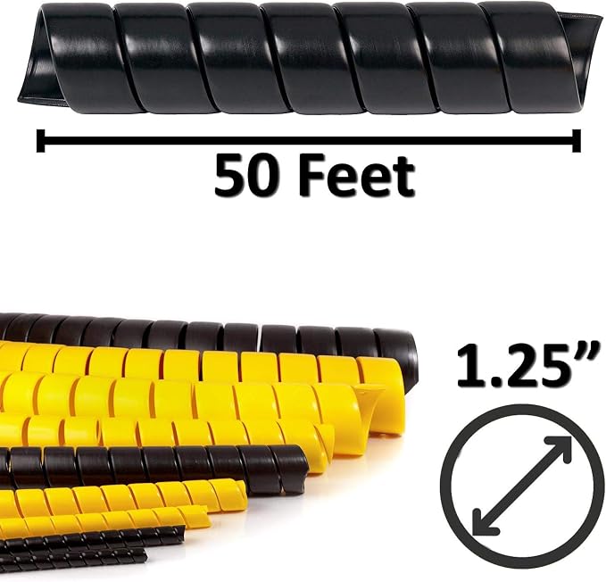 Electriduct 1.25 Inch Heavy Duty Spiral Wrap HDPE Flexible Plastic Cable Sleeve - Image 3