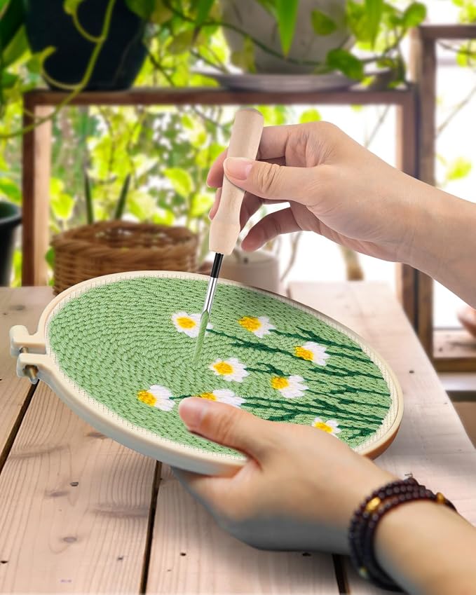 TINDTOP Punch Needle Kit, Daisy Punch Embroidery Kits - Image 4
