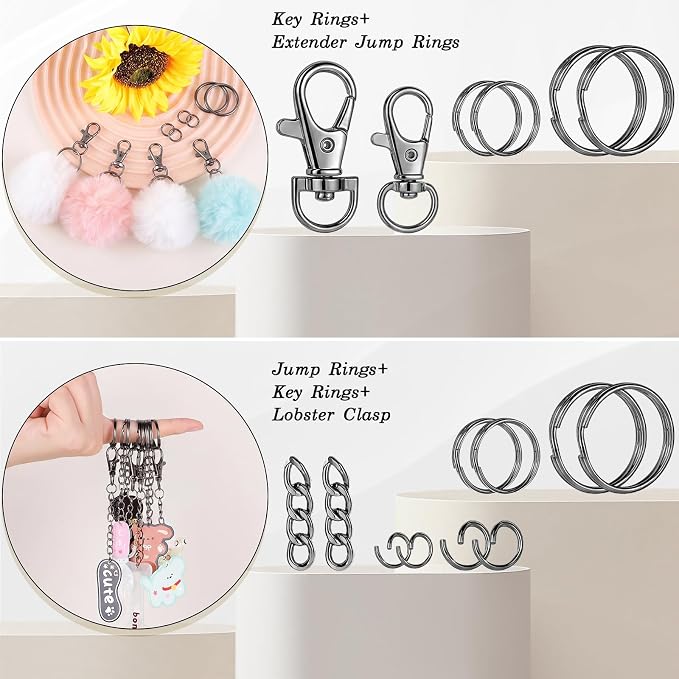 1130PCS Keychain Making Kit Jump Rings - Image 6