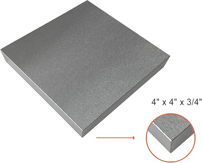 HimaPro Steel Bench Block 4"x4" Flat Anvil Jewelers Tool Metal Bench Block for Jewelry & Stamping (4''x4''x3/4'')