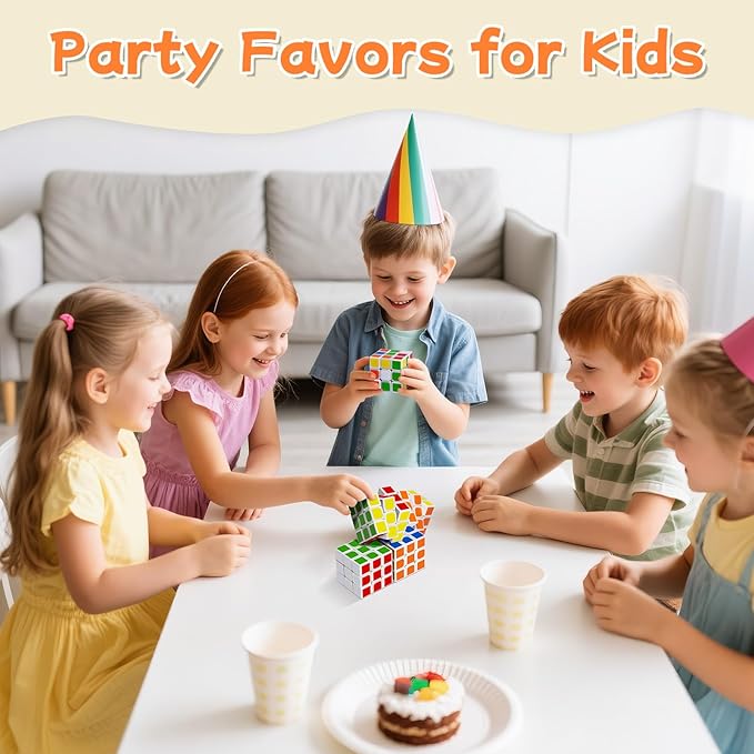 24 Pack Mini Puzzle Cubes Party Favors for Kids, 3x3 Mini Magic Cube Puzzle Prize Set for Kids School Rewards, 1.18inch Bulk Small Toys for Party, Birthday, Christmas Stocking