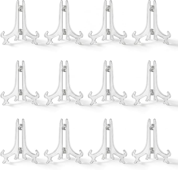 Artliving 4 Inch Clear Plastic Easels or Stand/Plate Holders to Display by Artliving