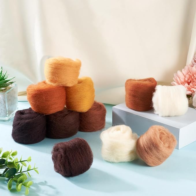 FASHEWELRY 1.94 oz Wool Roving for Needle Felting Kit 11 Colors Felting Wool - Image 5