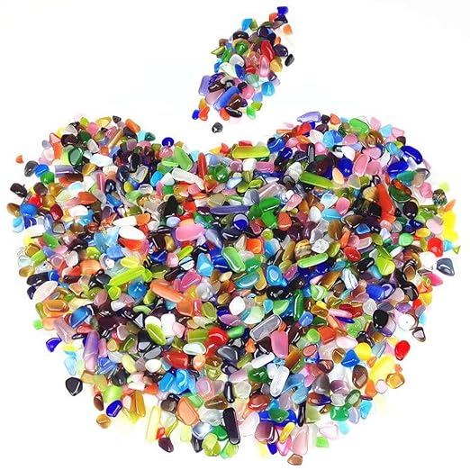 1 Lb Decorative Crystal Pebbles Irregular Shaped Colorful Opal Stones Cat's Eye - Image 3