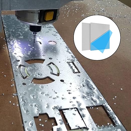 2Pack 5052 H32 Thin Aluminum Sheet Metal 12 x 12 x 1/64 (0.02”) Inch Plain Aluminum Plate Covered with Protective Film, Rectangle 0.5MM Aluminum Metal Plate for Crafting, Industrial