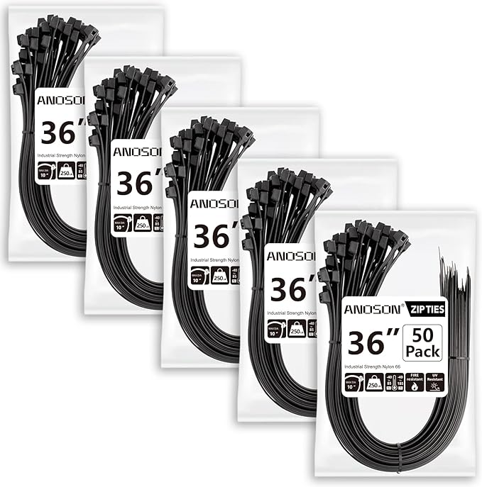 Large Zip Ties 36 inch, Long Zip Ties Heavy Duty by ANOSON