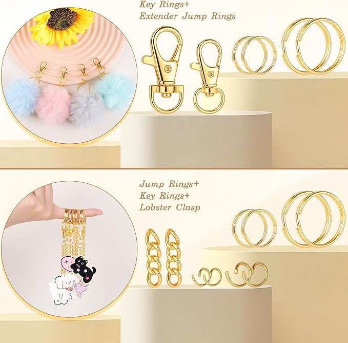 BESARME 1130PCS Keychain Making Kit Jump Rings - Image 4