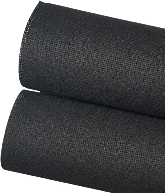 2 Sheets of Black 14 Count Aida Cloth – 18 x 18 Inch Pre-Cut Fabric Squares – Cross Stitch Fabric – 100% Cotton – Ideal for Needlework & Embroidery – The Knotty Unicorn