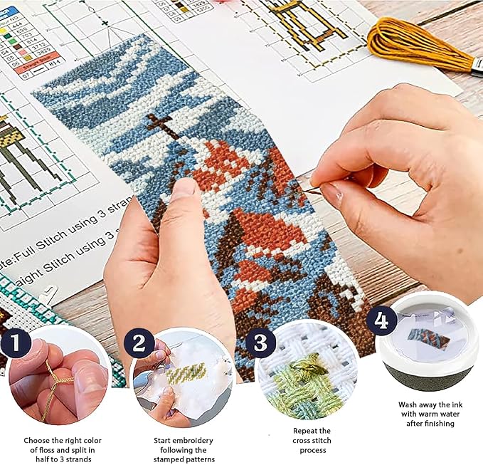 ACRNIGHEET 6PCS Cross Stitch Bookmark Kit - Image 4