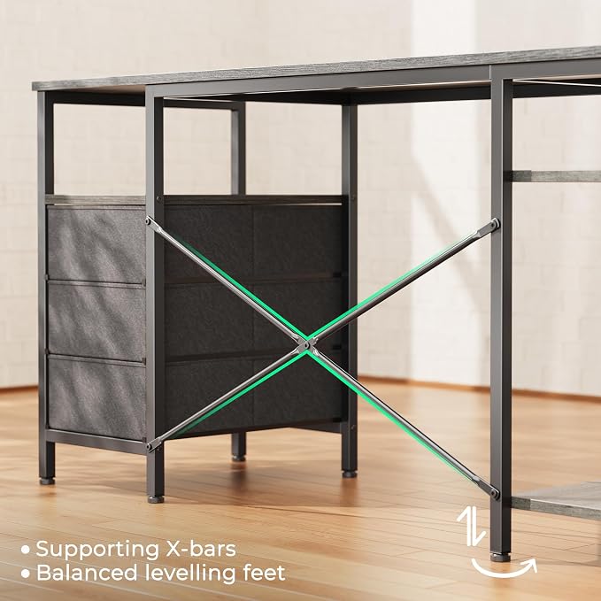 Huuger L Shaped Office Desk - Image 9