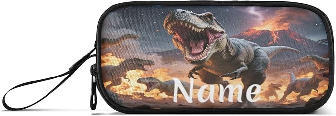 Custom Dinosaurs Roar Pencil Case Box Boys Girls Personalized Name Large Pencil - Image 8