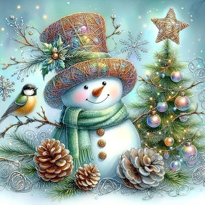 Christmas Snowman Stamped Cross Stitch Kits by WUSARPLY