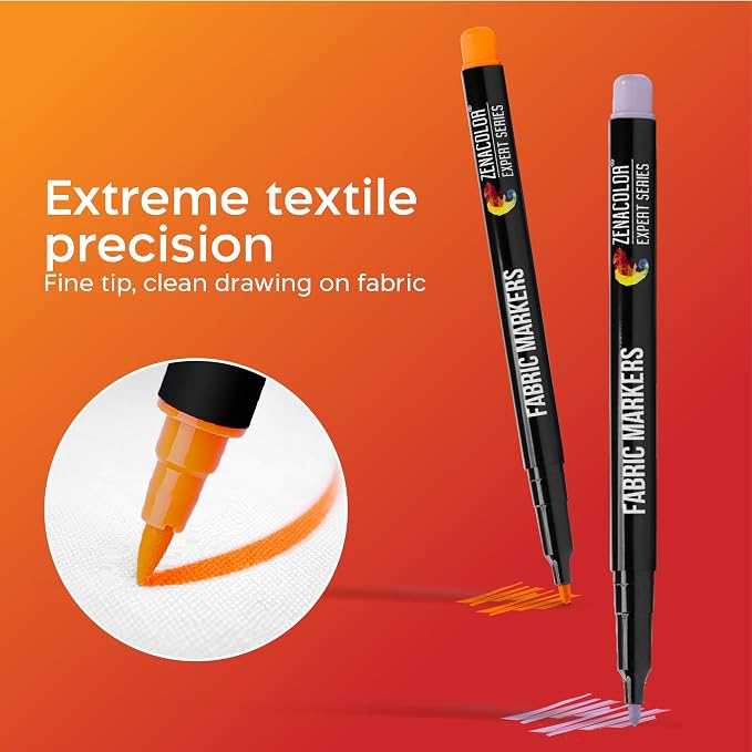 Zenacolor 20 Fabric Markers Pens Set - Image 2