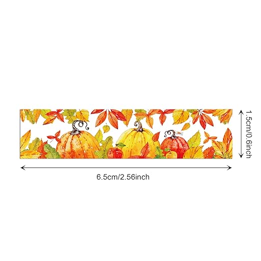 12 Pcs Thanksgiving Washi Tape Maple Leaf Print Masking Tape Pumpkin Pattern Decorative Paper Sticker for Fall Party Holiday Scrapbook DIY Craft Gift Wrapping Handbook Sticker