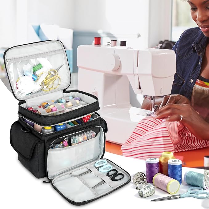 LEFOR·Z Sewing Supplies Organizer, Double-Layer Sewing Accessories Storage Bag - Image 7
