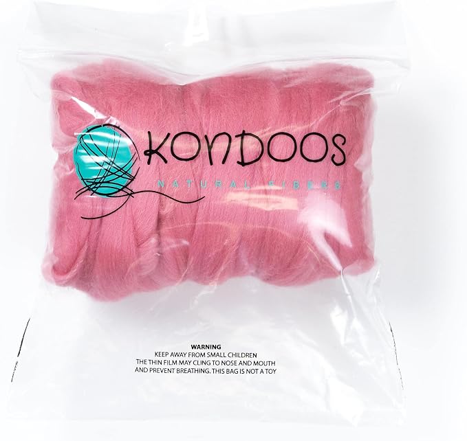 Kondoos Colored Natural Wool roving, 8 OZ. Best Wool - Image 3