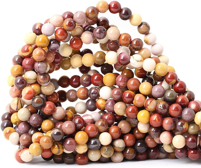 60PCS 6mm Natural Moonkaite Jasper Gemstone Round Loose Beads by CHEAVIAN