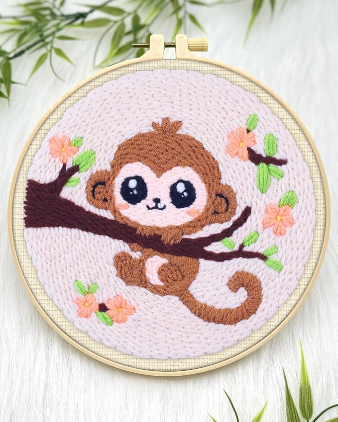 ERKOON Punch Needle Kit for Beginners Adults, DIY Easy Animals Embroidery Set - Image 4
