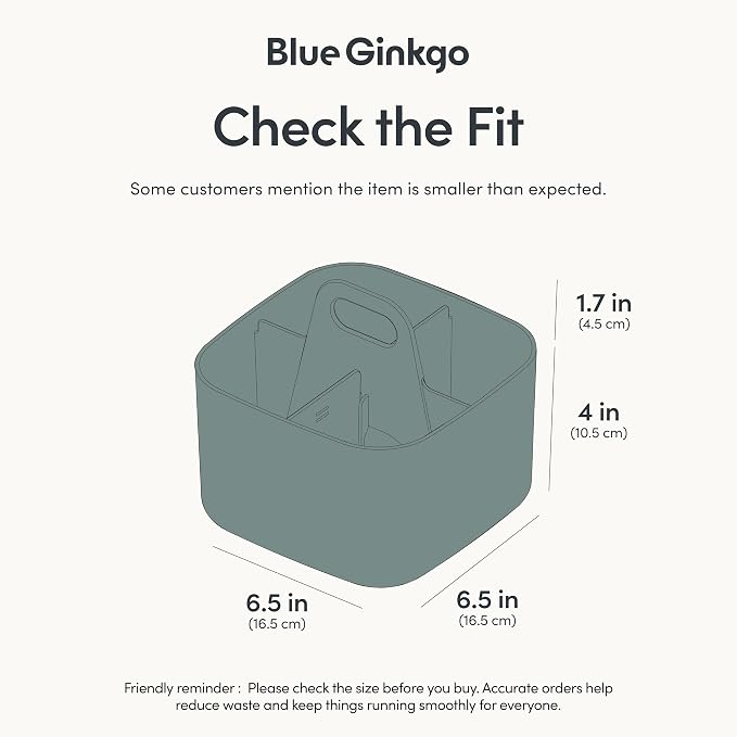 BLUE GINKGO Stackable Organizer Caddy, Made in Korea | Portable. Adjustable. - Image 3