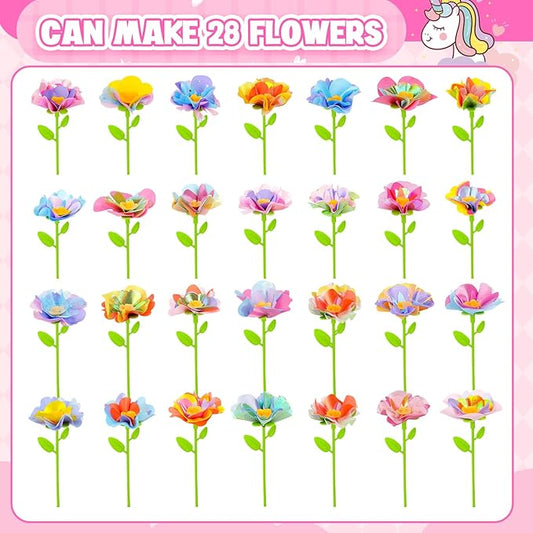 cosone DIY Fabric Flower Bouquets Toys Accessories - Flowers Market Toy Accessories - Arts & Crafts Toy Accessory Craft Kit for Girls Ages 3 4 5 6 7 8, Educational Preschool Arts & Crafts Toys