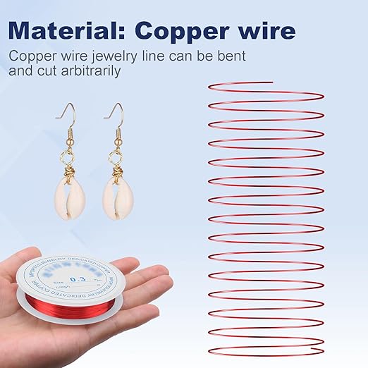 0.3 mm Dia. 10 Rolls Copper Jewelry Wire, 10 Assorted Colors Beading Wire for Jewelry Making Bracelet Earrings Rings Necklaces Flower Craft Projects