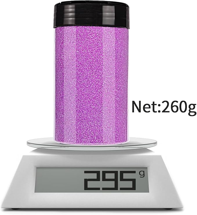High Capacity 260g Metalic Glitter Shaker Bottle Package - Fine Glitter for Tumbler, Jewelry Making, Epoxy Resin DIY Craft, Face Body Nail Art (Plum)