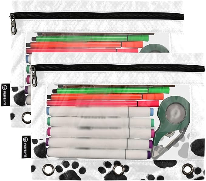 Custom Black Paws Print Pencil Pouch - Image 2