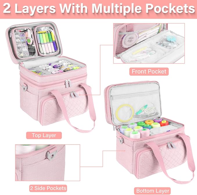 Sewing Box for Sewing Supplies​​, Double-Layer Organizer Bag - Image 2