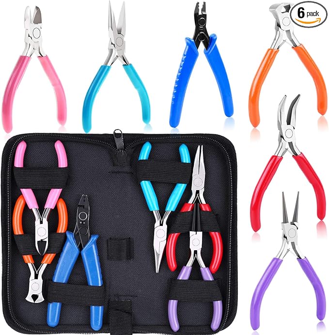 Acejoz Jewelry Making Tools Kit: 6pc Set, Including Needle Round Nose, Wire by ProfessionalDIYArtSupplier