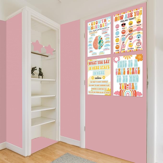 Inkspire Boho Pink Bulletin Board Paper Roll, 14.8FTx18.5IN Large Reusable - Image 7