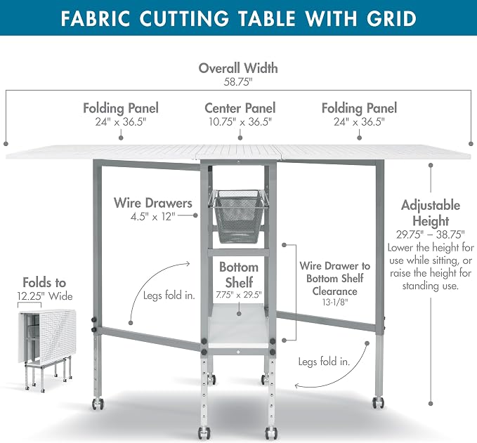 Sew Ready Foldable Hobby and Cutting Grid Table - Image 4