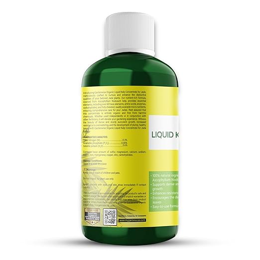 Organic Premium Kelp Seaweed Fertilizer for Jade - Liquid Fertilizer - Liquid Plant Food - Nutrient-Rich Soil Enhancer - Natural Plant Food for Jade Plant (16 OZ)