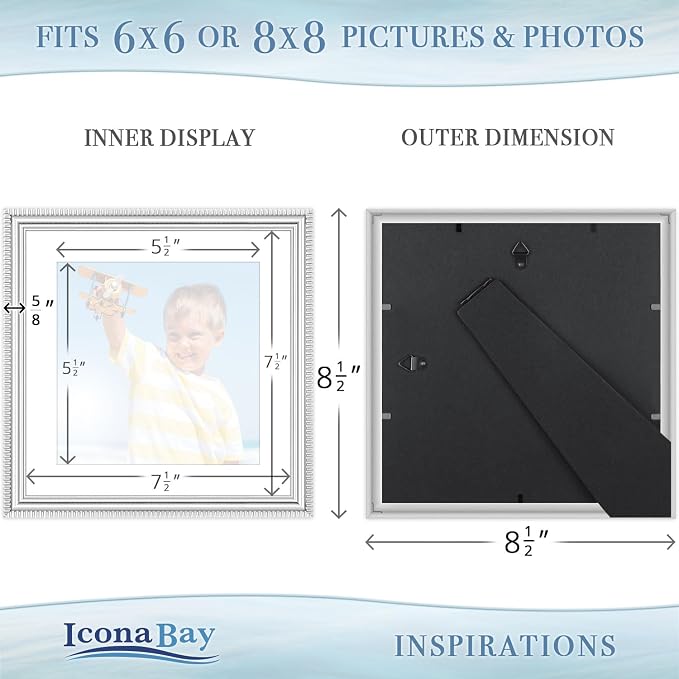 8x8 Picture Frames with 6x6 Mat, 6 Pack, Contemporary, Inspirations | These - Image 3