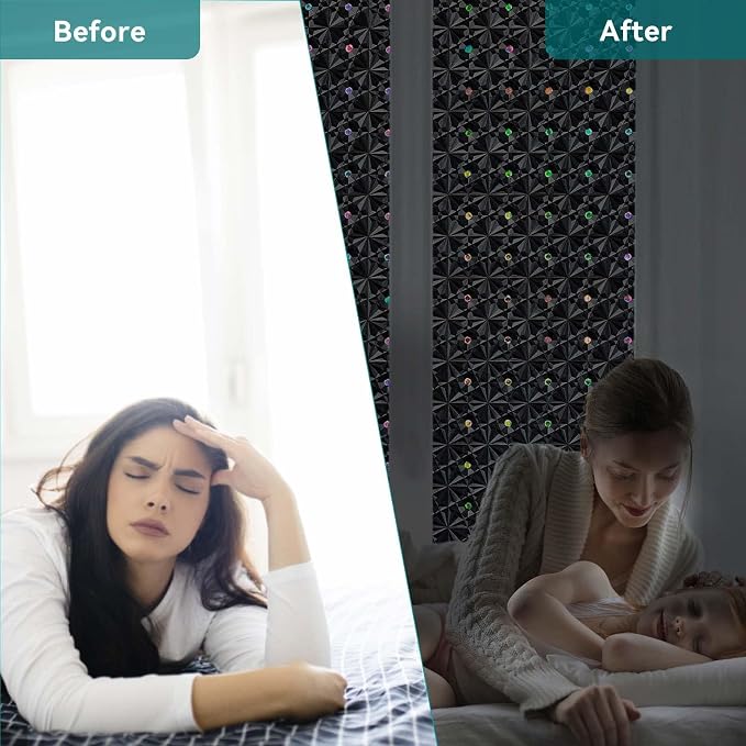 Windimiley Blackout Window Film, 100% Light Blocking Privacy, 11.8" x 78.7" | - Image 3