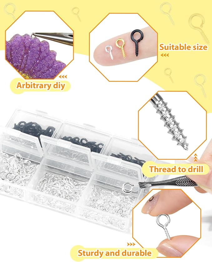 FIVEIZERO 450pcs Small Screw Eye Pins - Image 3