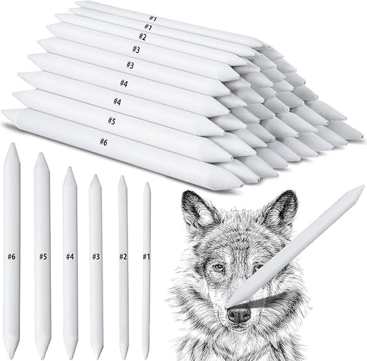Fulmoon 288 Pcs Blending Stump and Tortillion Set Paper Art Blenders Blend Stumps for Drawing Shading Drawing Supplies Pencil Sketch Paint Tools for Student(Blending Stump,#1, #2, #3, #4, #5, #6)