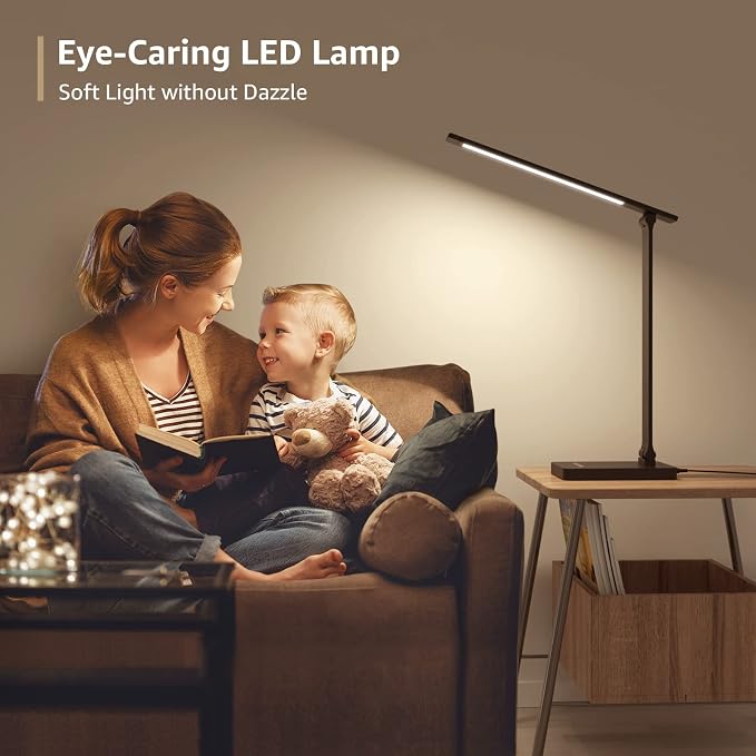 Lepro LED Desk Lamp with USB Charging Port, 650LM Dimmable Home Office Touch - Image 9