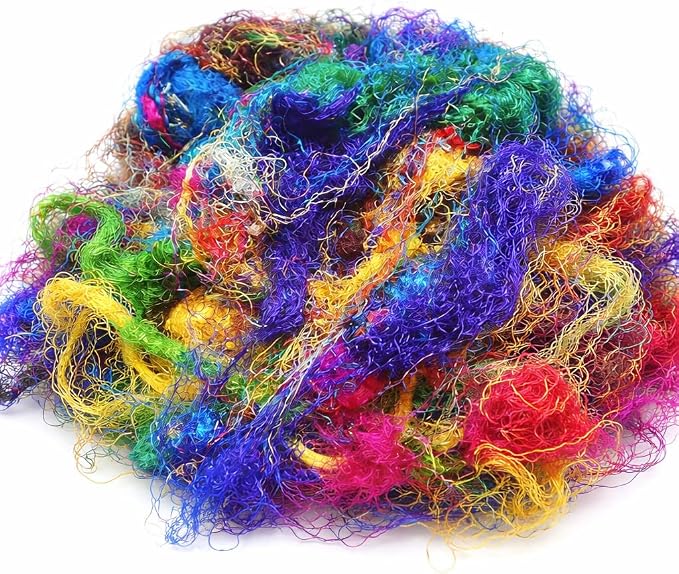 Knitsilk Mulberry Silk Fibers – Hand-Dyed Multicolor Silk Roving by KnitSilk