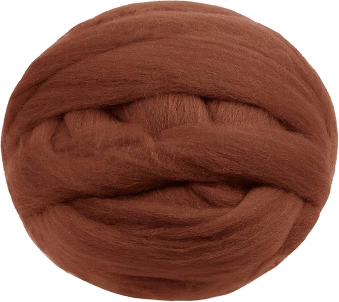 JeogYong Needle Felting Wool, 17.64oz Wool Roving Chunky Wool Yarn, Caramel by JeogYong