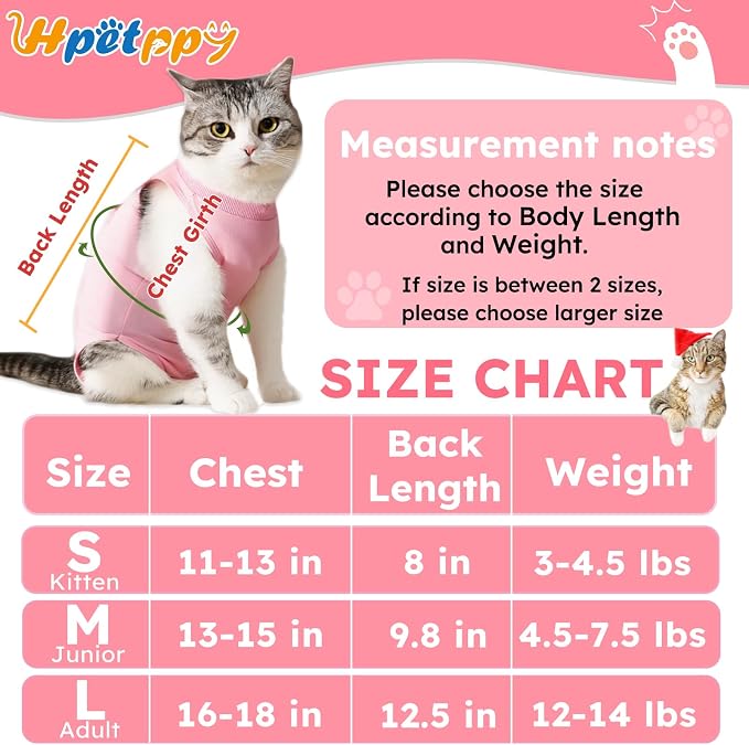 Cat Recovery Suit, Breathable Cat Surgery Recovery Suit Female, Cat Onesie - Image 2