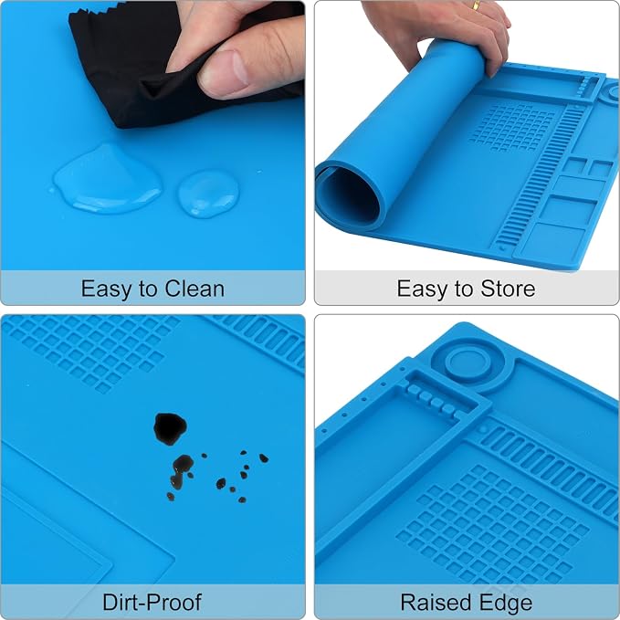 STREBITO Silicone Soldering Mat Electronics Mat, Solder Pad Heat Resistant 932°F - Image 7