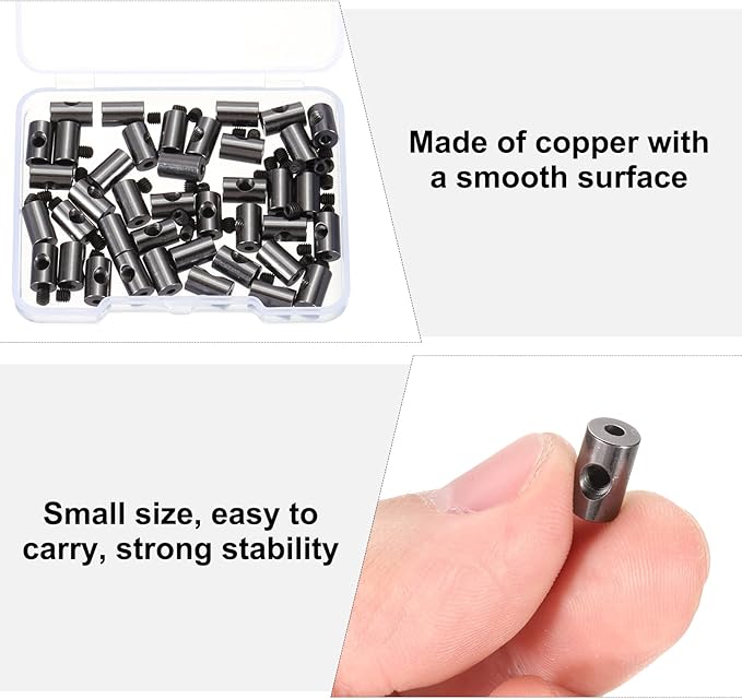MECCANIXITY 40 Pcs Metal Locking Pin Backs, Locking Pin Keepers Clasp 9mm(H) with 4 Wrench Replacement in Storage Case for Badge, Brooch, Black Tone