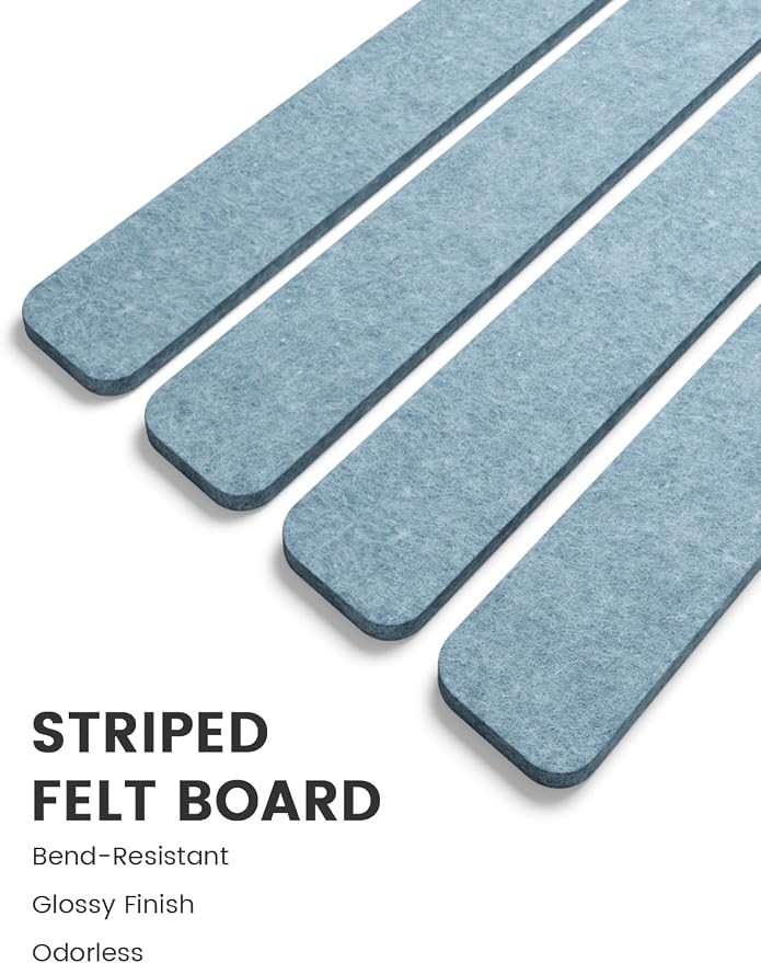 Fluxynara Cork Board Alternative Felt Strip Board 5-Pack 13"x2", Office Pin - Image 3