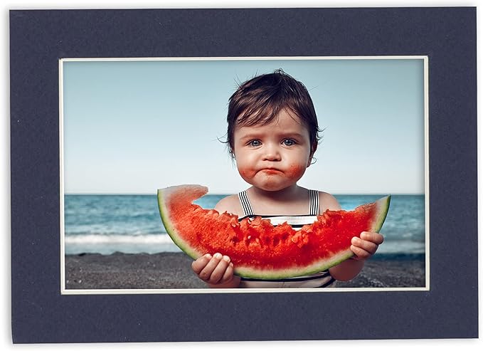 11x14 Mat for 8.5x11 Photo - Precut Navy Picture Matboard for Frames 11 x 14 Inches - Bevel Cut Matte to Display Art 8.5 x 11 Inches - Acid Free Pack of 100 MATS with Backing Boards & Clear Bags